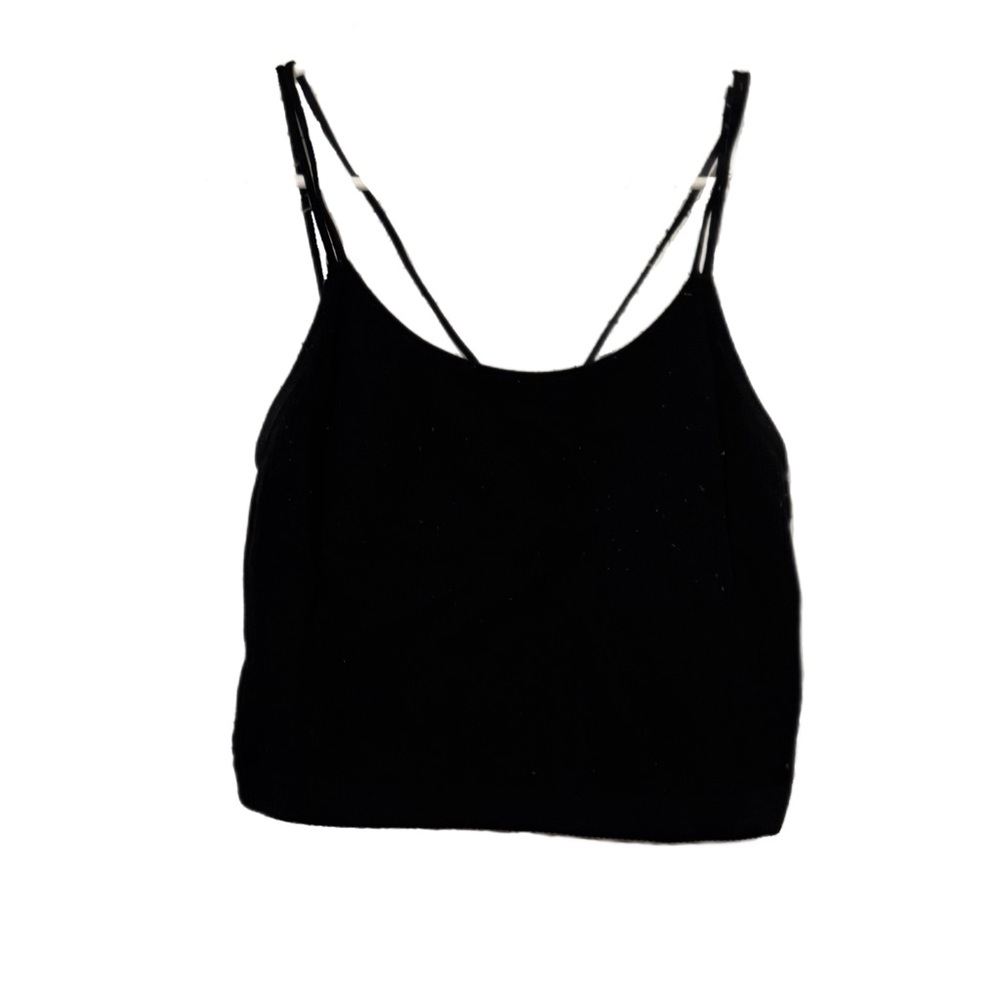 Black Cropped Camisole with Strappy Design